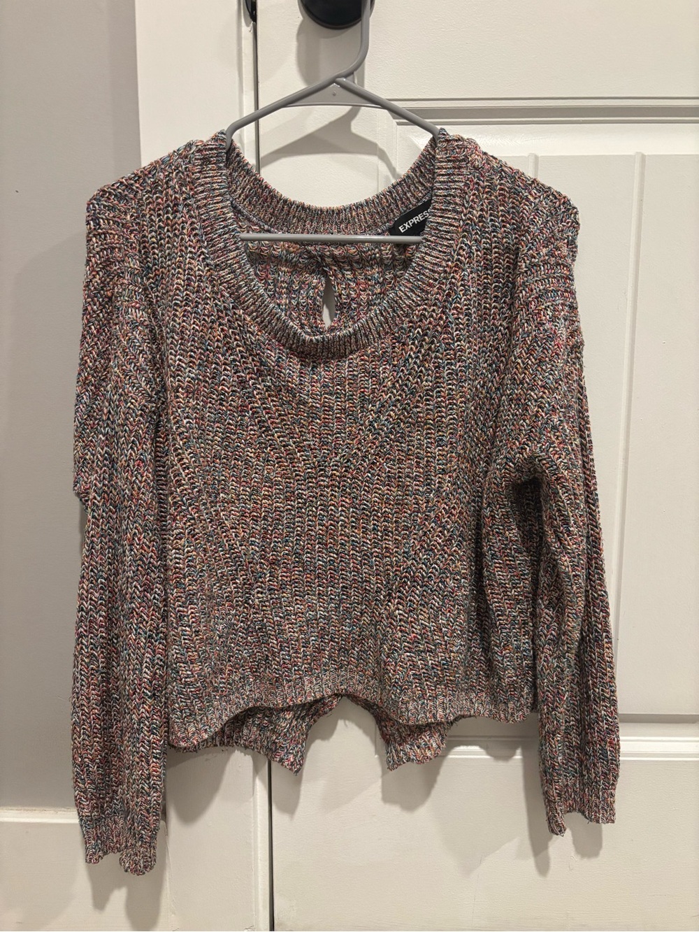 Express Multicolor Open Back Knit Sweater - Women's